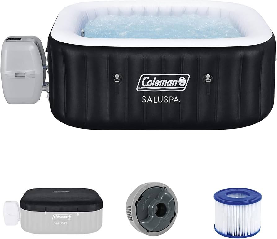 Coleman Hawaii 4 to 6 Person Inflatable Hot Tub, Square Energy-Efficient Portable Outdoor Spa wit... | Amazon (US)