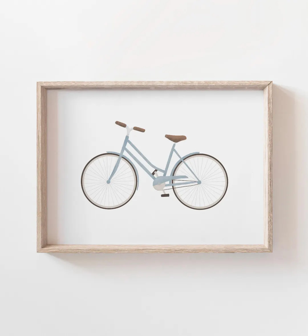 Blue Vintage Bike Print, Bicycle Wall Art, Printable Transportation Wall Art, Travel Nursery Deco... | Etsy (US)