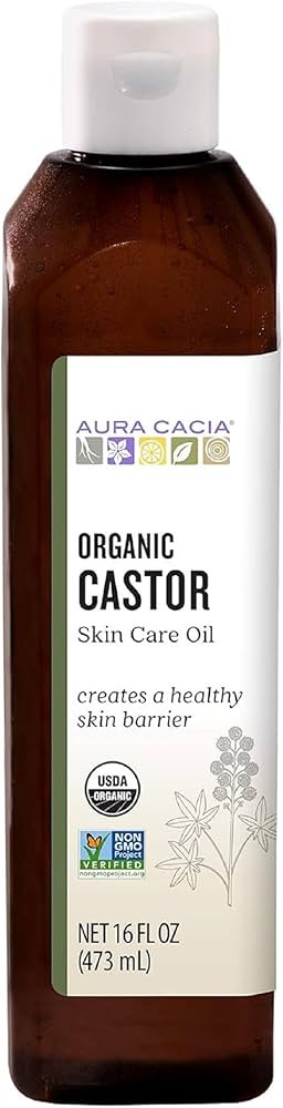 Aura Cacia Organic Castor Oil, 16 fl. oz., Skin Care, Hair Care, Massage, Moisturizes Skin, Creat... | Amazon (US)