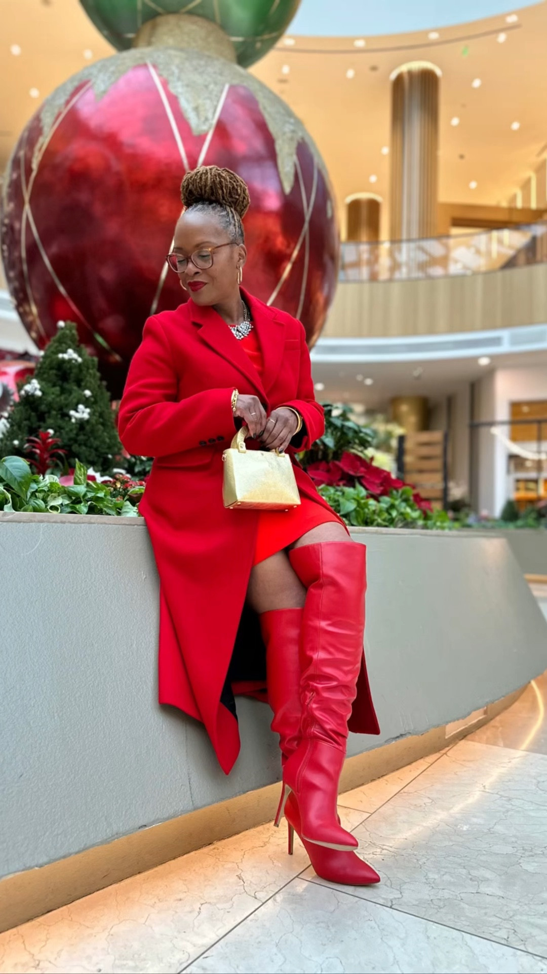Red holiday outfit 

Red coat
Red boots
Red dresss

#LTKshoecrush #LTKparties #LTKHoliday