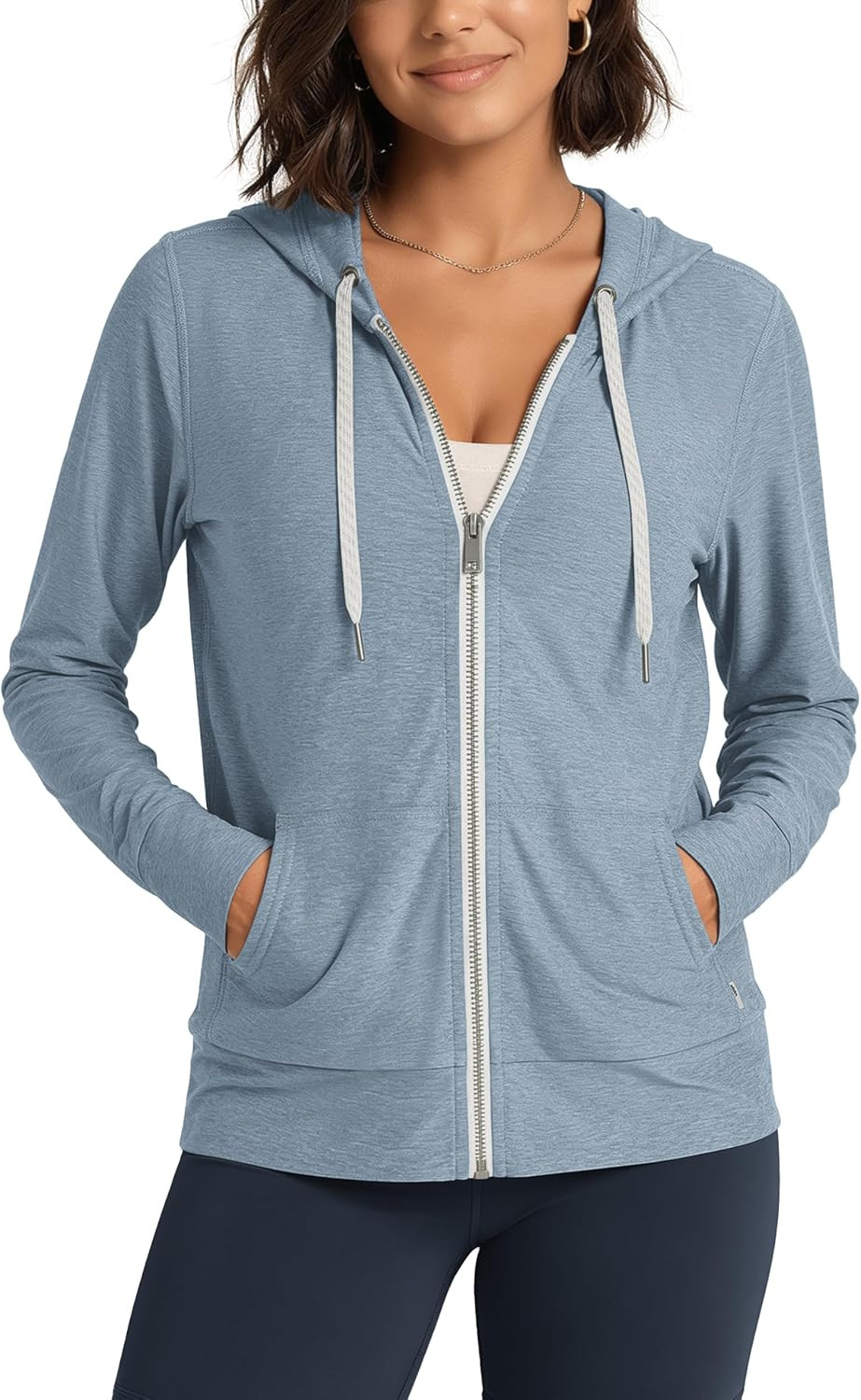 ODODOS Women's Full-Zip Hoodie - odSTRATUM Tech Ultra Soft Outfit UPF 50+ Performance Hooded Jacket with Pockets | Amazon (US)