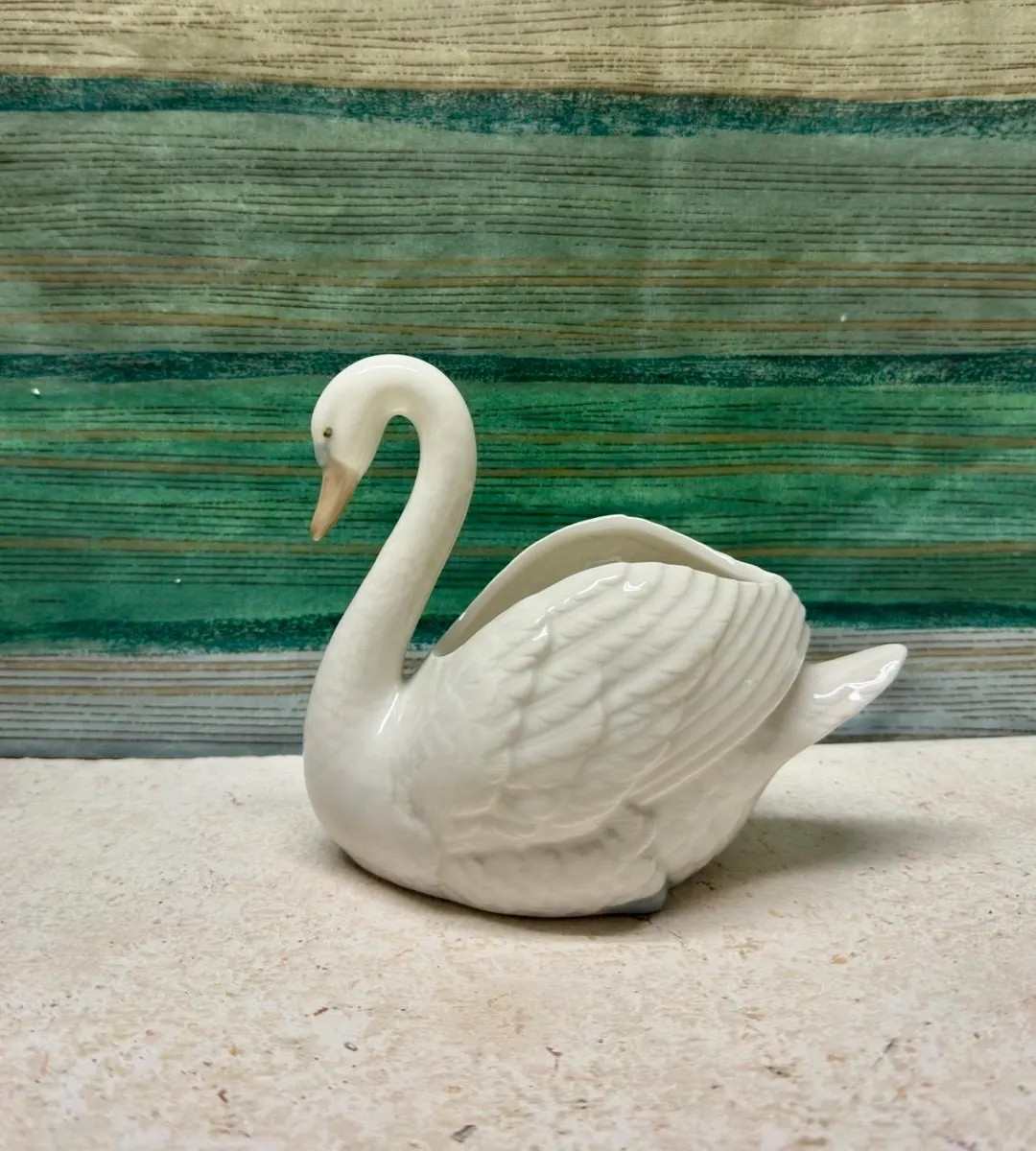 Vintage NAO Lladro Swan Vase Planter, Spanish Porcelain Bird Decor (14 cm) | Etsy (US)