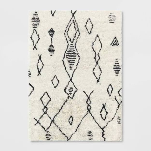 Haydon Moroccan Hand Tufted Shag Area Rug Cream - Project 62™ | Target