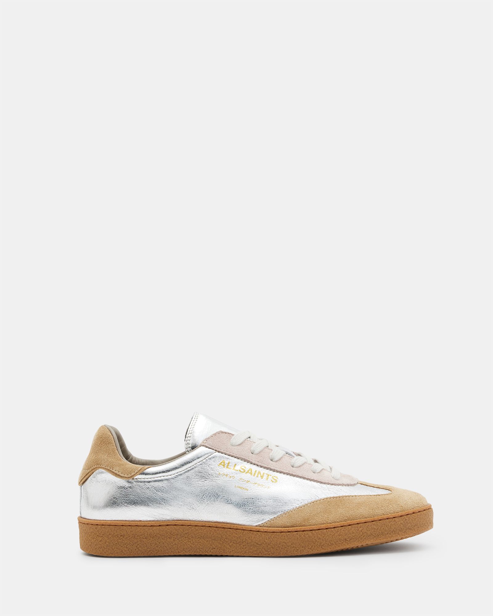 Thelma Suede Low Top Sneakers SILVER/ROSE PINK | ALLSAINTS US | AllSaints US