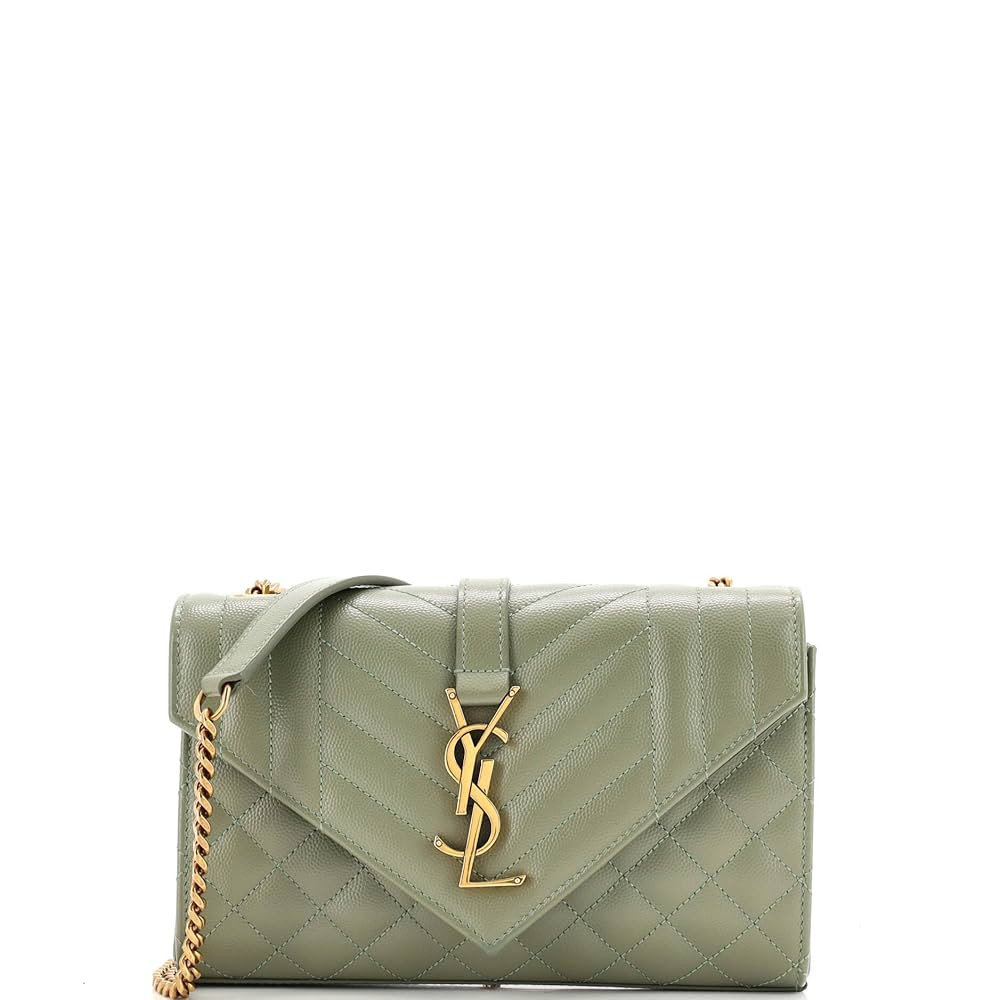 Amazon.com: Saint Laurent, Pre-Loved Classic Monogram Envelope Satchel Mixed Matelasse Leather Sm... | Amazon (US)