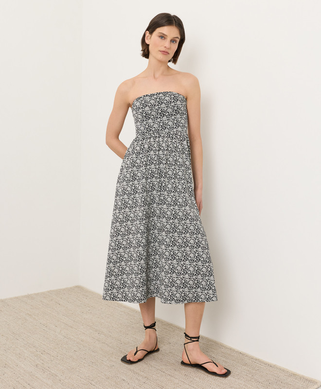 Women\u2019s Fit & Flare Strapless Dress made with Organic Cotton | Pact | Pact Apparel