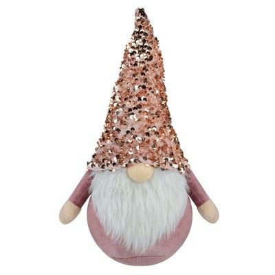 Northlight 12" Pink and Rose Gold Christmas Gnome Tabletop Figure | Target