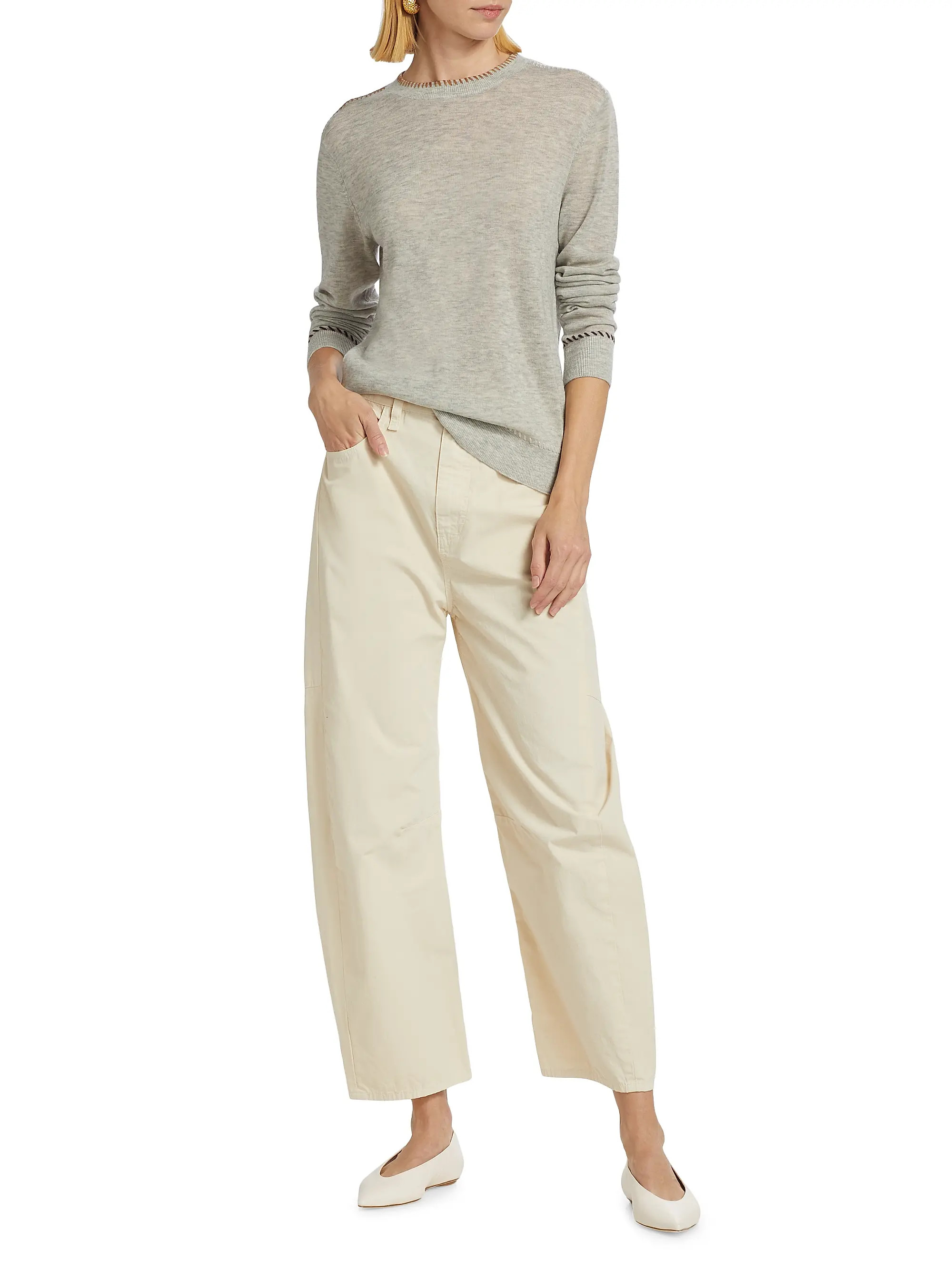 Charlie Cotton Barrel Pants | Saks Fifth Avenue