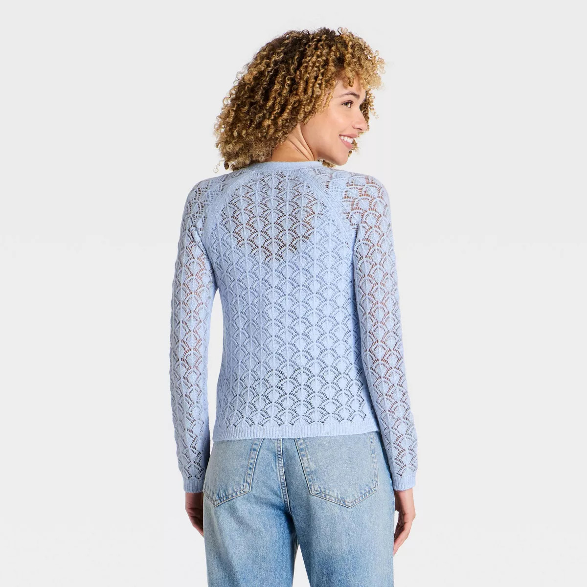 Women's Stitch V-Neck Cardigan - Universal Thread™ Blue S | Target