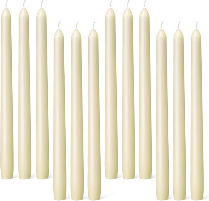 Everymoment Ivory Taper Candles - 12 Pack 10 Inch Candlesticks - Dripless & Smokeless Tapered Can... | Amazon (US)