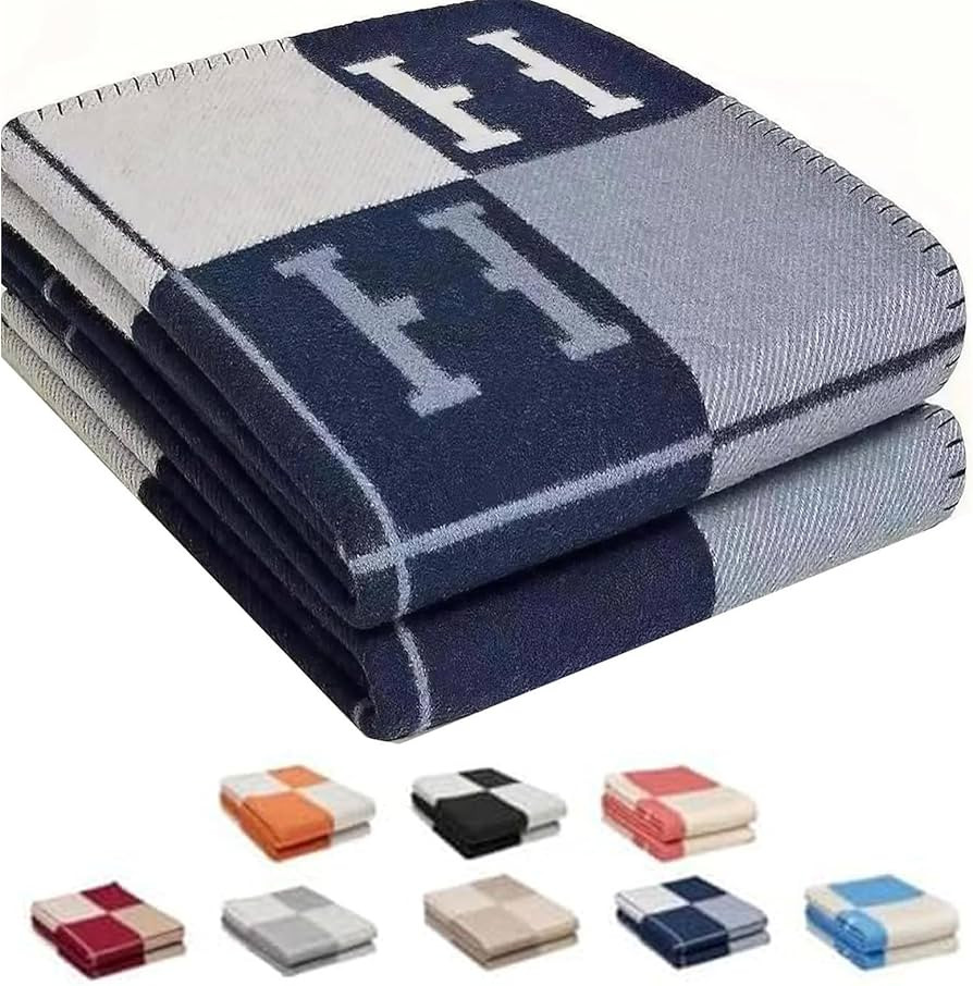 h Blanket Soft Throw 51 x 71 in Blanket Faux Fleece Cashmere Plaid Warm Shawl Thick Knitted Plush... | Amazon (US)
