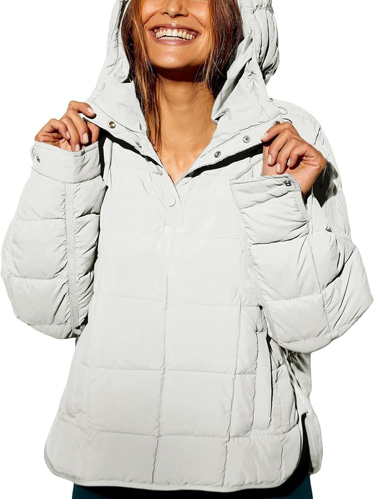 Fiona Jolin Women's Quilted Pullover Puffer Jacket Lightweight Oversized Hoodie Warm Winter Coats... | Amazon (US)