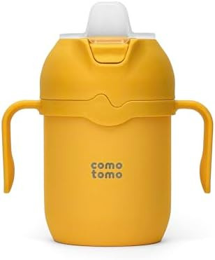 Comotomo Toddler Tumbler 8oz Insulated Sippy Cup with Silicone Straw and Spout, Yellow (Yellow) | Amazon (US)