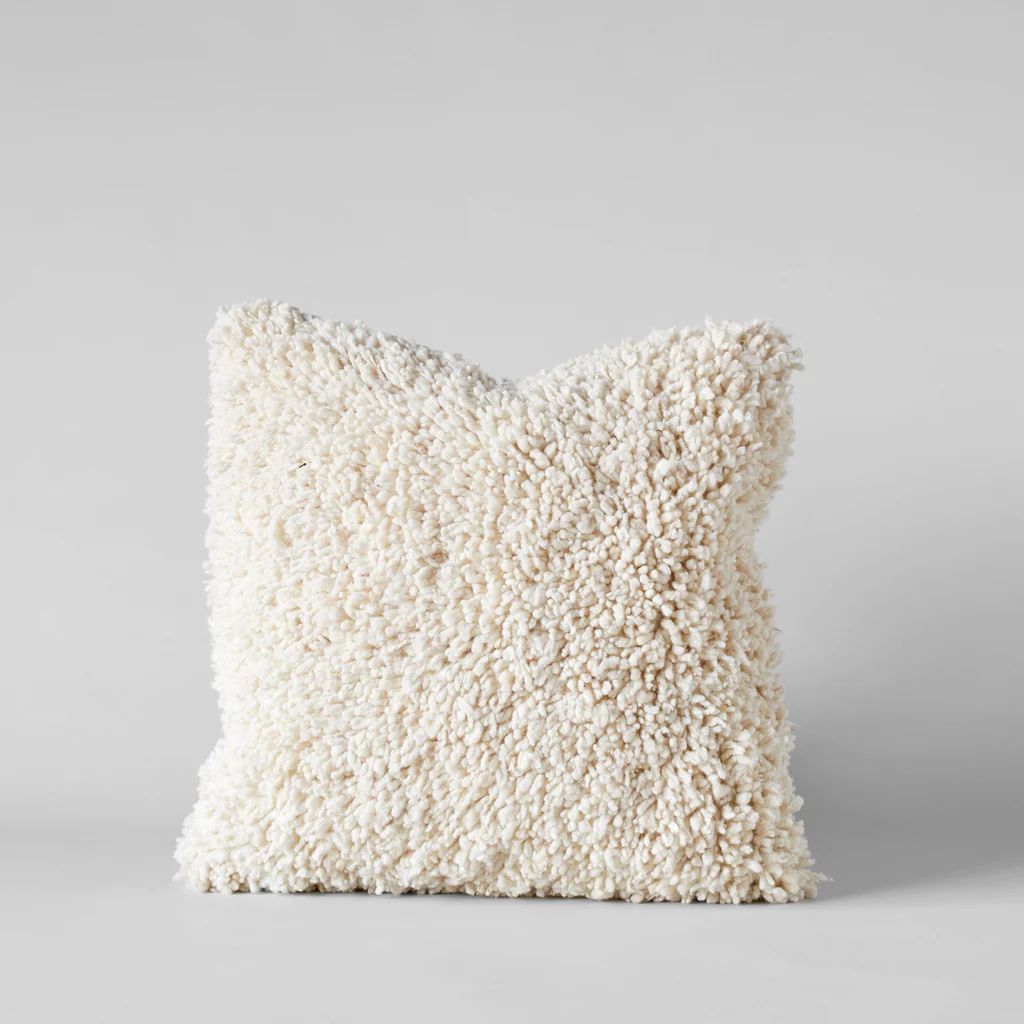 Handmade Wool Shag Pillow, 18x18 | Bloomist