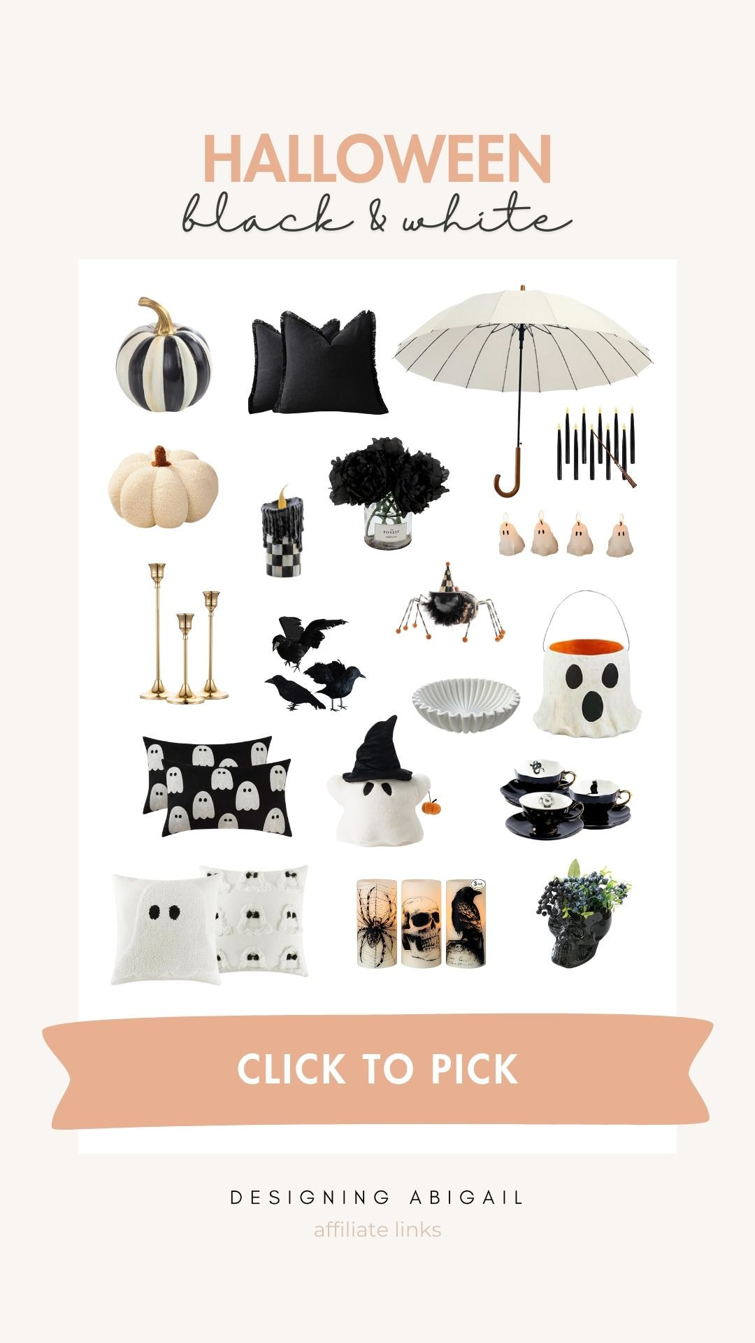 A wide range of  black and white Halloween decor favorites. 🤍👻🖤💀

Black and white pumpkin, pumpkin, ghost pillow, candles, Halloween candle, black flowers, checkered, Mackenzie-childs, candlesticks, spider, crow, crows, scalloped bowl, spooky candles, teacup, teacups, skull decor, vase, floating candles, Rug, black and white, pillow, throws, throw pillow, pillow cover, ghost, ghost pillow, hand towels, towel, skeleton pillow, pumpkin pillow, spider pillow, classic, traditional, home decor, Halloween, spooky, haunted, fall 

#LTKFindsUnder50 #LTKHome #LTKSeasonal