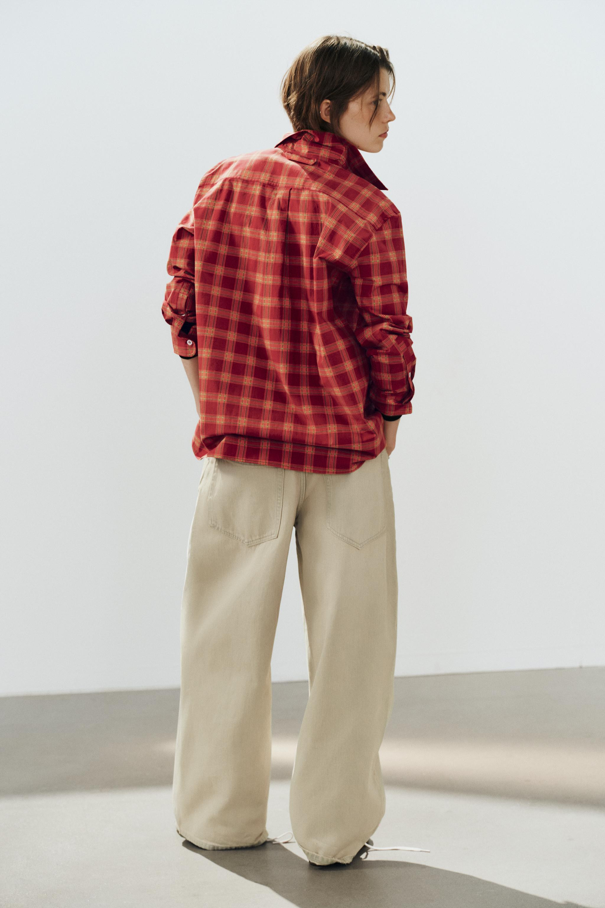 CHECK POPLIN OVERSIZE SHIRT | Zara UK