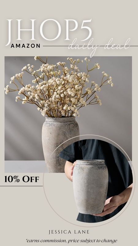 Amazon daily deal, save 10% on this gorgeous rustic vase. Home decor, Home accents, rustic decor, flower vase, distressed vase, Amazon home decor, Modern Home finds, Amazon deal

#LTKSaleAlert #LTKHome #LTKStyleTip