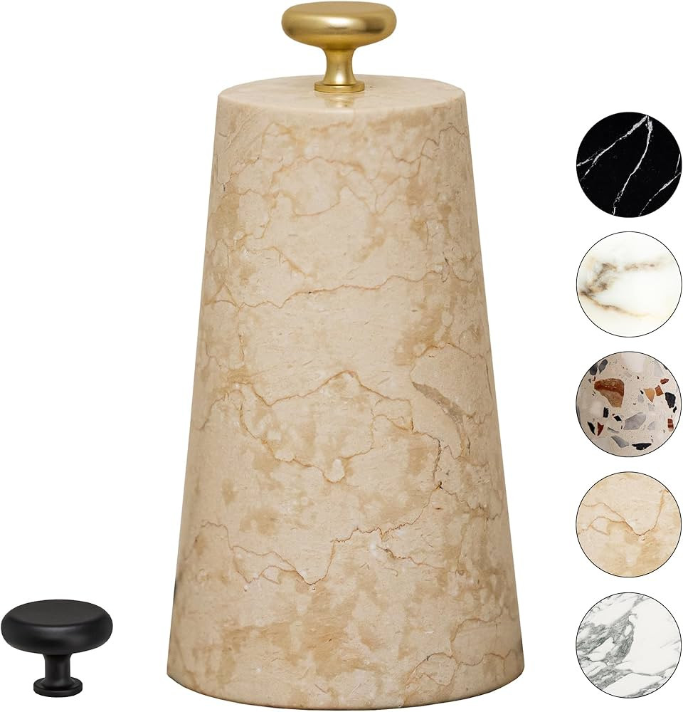 Cream Marble Decorative Door Stop, Cute Door Stopper with Cast Iron Handle, Heavy Weighted Door S... | Amazon (US)