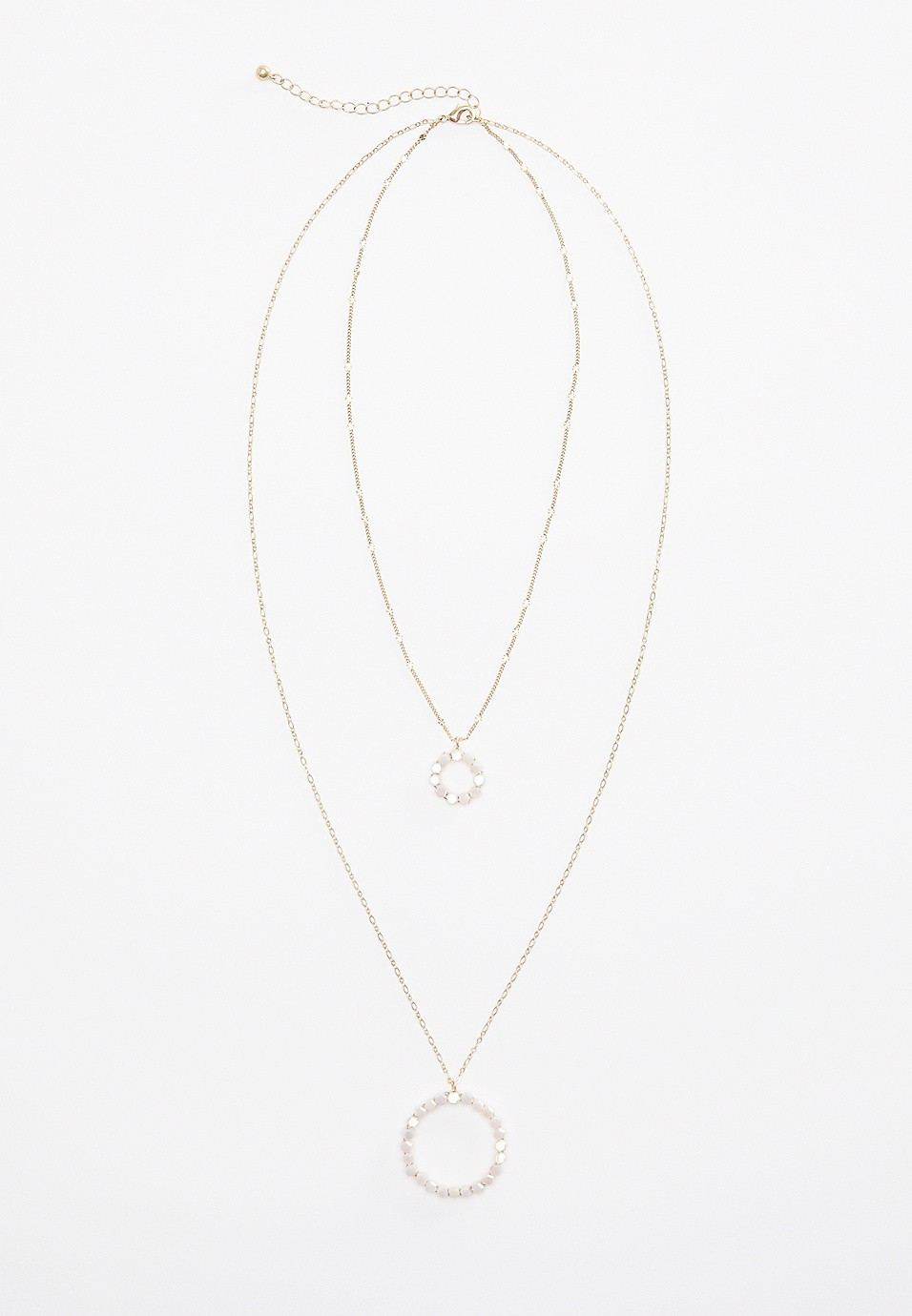 Double Circle Gold Layered Necklace | Maurices
