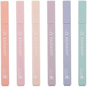 Amazon.com : Alohaster HPSIZEE Aesthetic Cute Highlighters Mild Assorted Colors With Soft Chisel ... | Amazon (US)