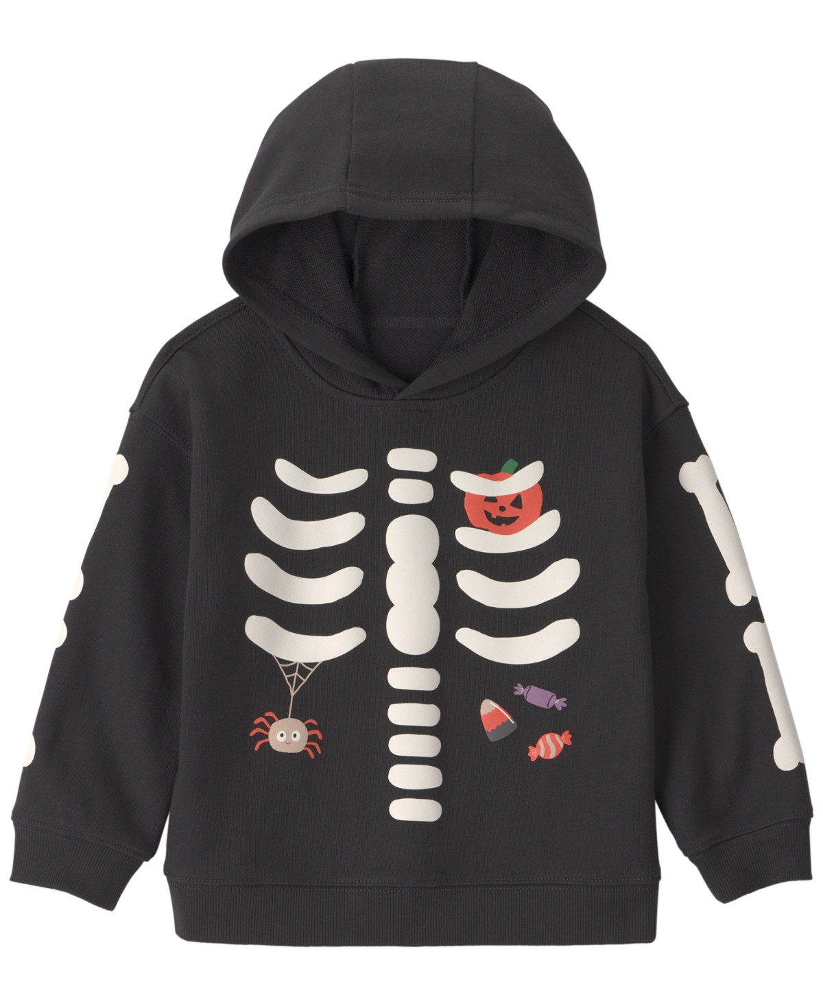 Carter's Toddler Boys' 2T-5T Skeleton Halloween Hoodie - Black/White | Macy's
