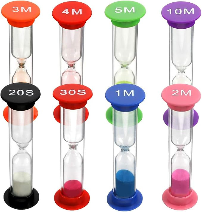 3 otters Sand Timers Set, 8PCS Sand Timers Colorful Hourslasses Sandglass Timer for Kids, Game, S... | Amazon (US)
