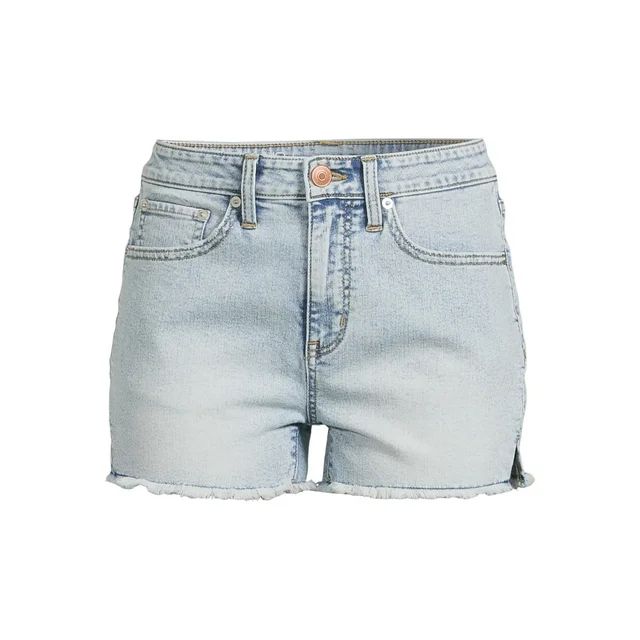 No Boundaries Juniors and Juniors Plus Mid Rise Denim Shorts, 3” Inseam, Sizes 1-21 | Walmart (US)