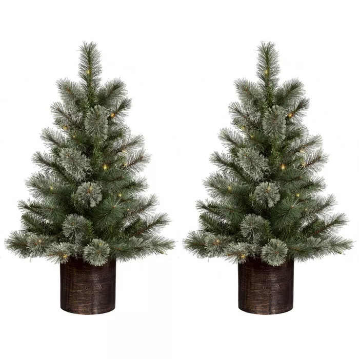 3ft/2pk Pre-lit Artificial Christmas Tree Virginia Pine Clear Lights - Wondershop™ | Target