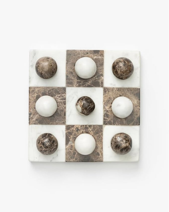Decorative Dual Tone Marble Classic Board, Marble Tic Tac Toe Game for Living Room Decor Centerpi... | Amazon (US)