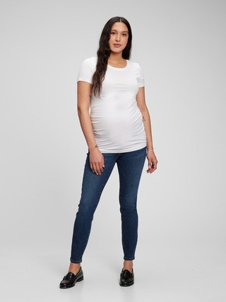 Maternity Inset Panel Skinny Jeans with Washwell | Gap (US)