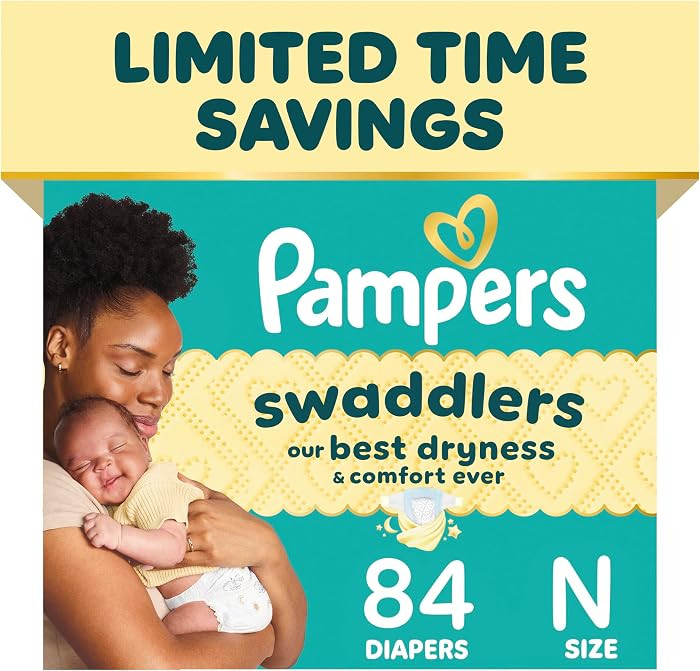 Pampers Swaddlers Diapers, Size 0 (up to 10 lbs), 84 Count, Hypoallergenic, Absorbent, Keeps Baby... | Amazon (US)
