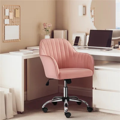 Jobin Modern Swivel Velvet Desk Chair with Armrest | Wayfair North America