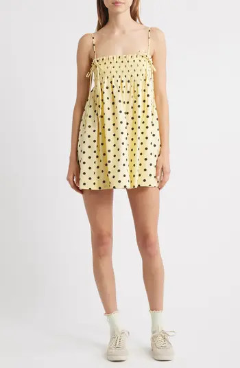 Damson Madder Lilo Polka Dot Organic Cotton Minidress | Nordstrom | Nordstrom