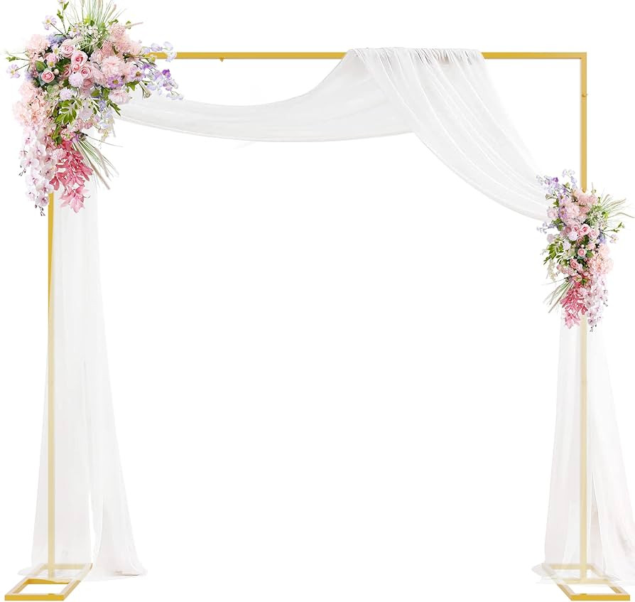 Putros Heavy Duty Backdrop Stand 8ft x 8ft Gold Pipe and Drape Kit Adjustable Metal Backdrop Sand... | Amazon (US)