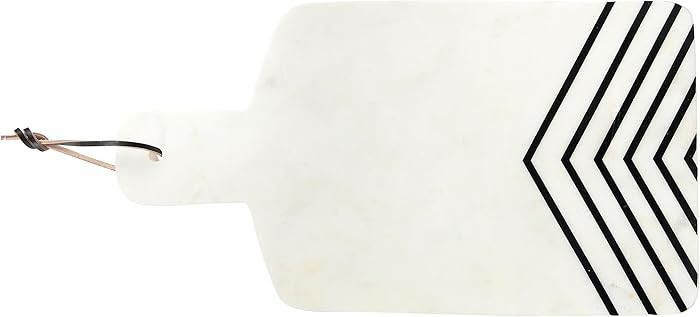 Bloomingville Marble Cheese Board with Chevron Design, White and Black | Amazon (US)