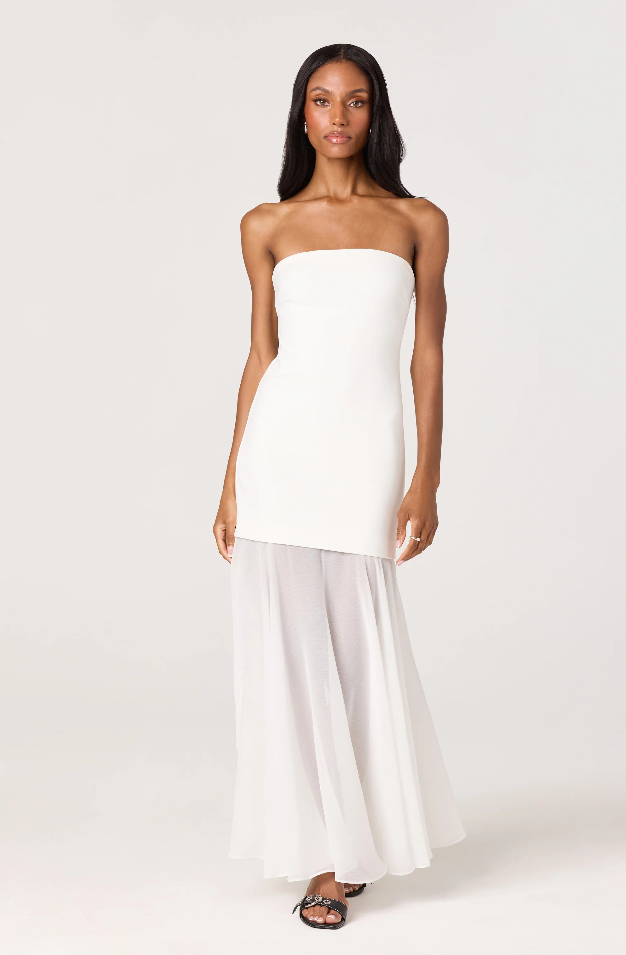 Lizet Strapless Mini Dress with Sheer Maxi Overlay | ASTR The Label (US)