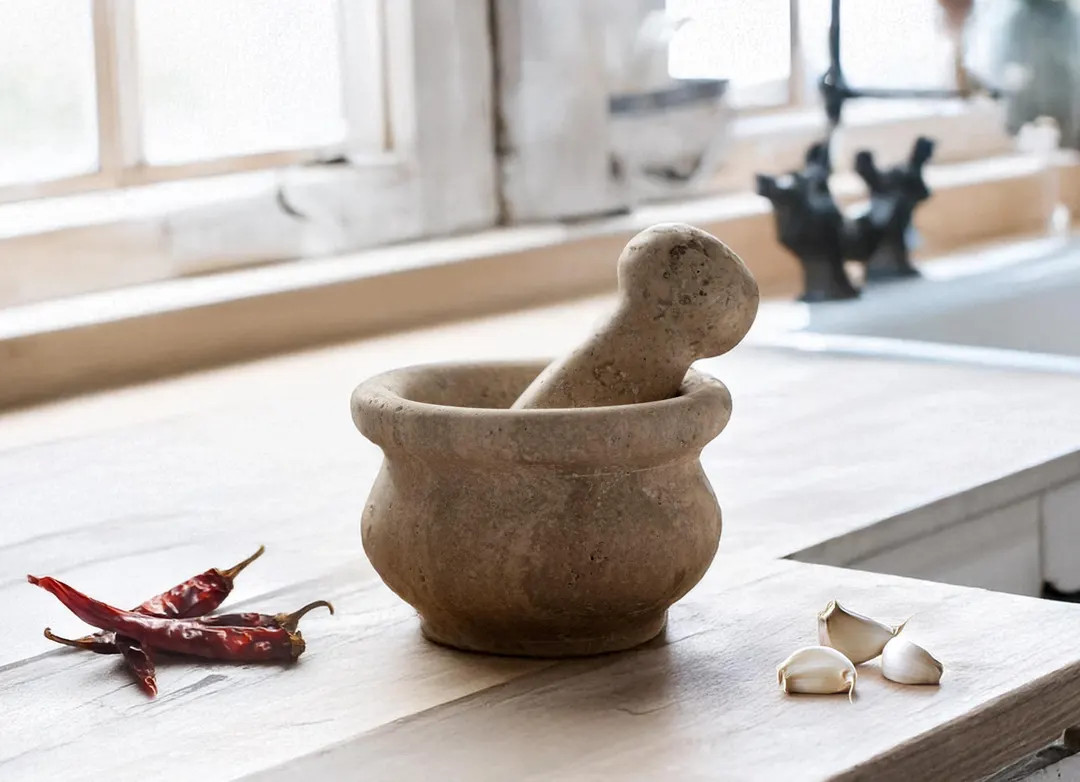 Terra - Handmade Travertine Marble Mortar and Pestle: Rustic Stone Spice Grinder - Etsy | Etsy (US)