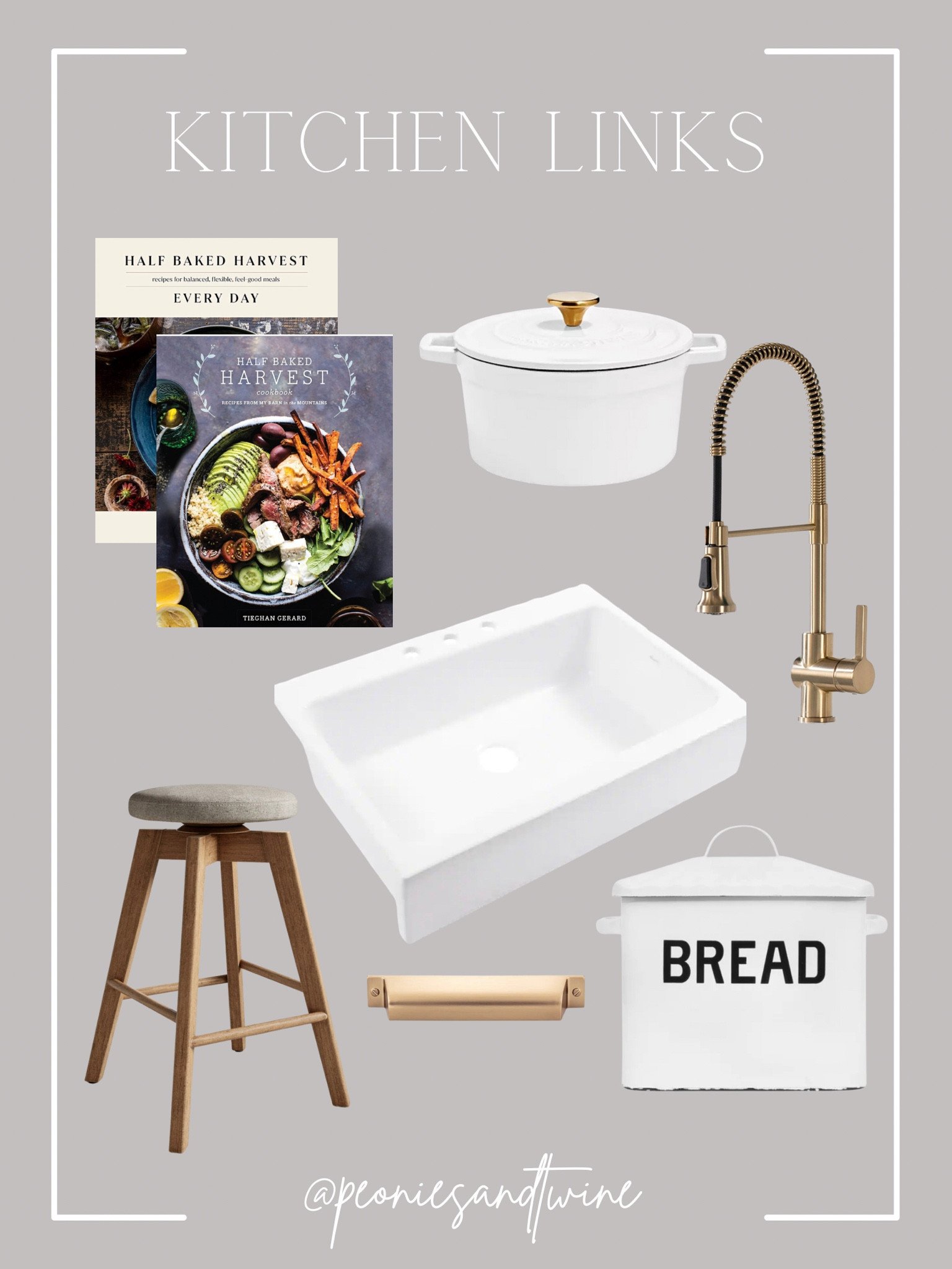 Kitchen links 
Farmhouse sink faucet gold hardware cookbooks kitchen stools counter stools bread box cast enamel Dutch oven Martha Stewart Amazon finds macys 

#LTKhome #LTKunder50 #LTKunder100