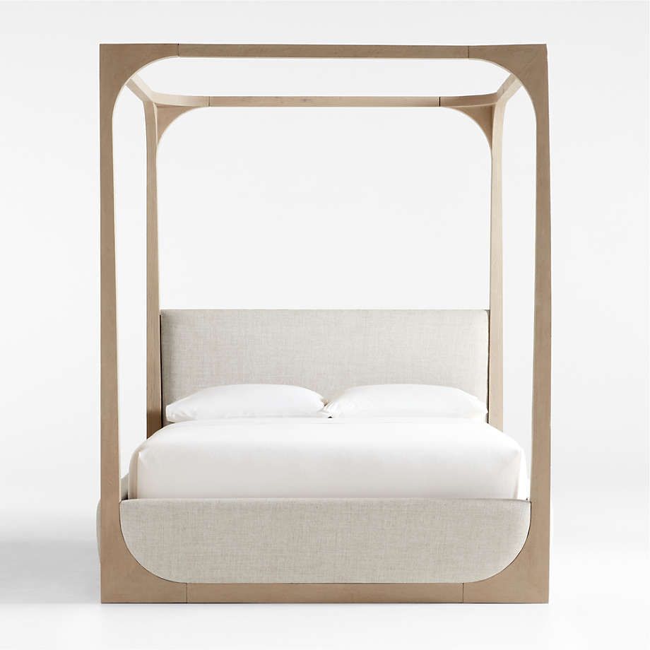 Escondido Acacia Wood Canopy Queen Bed Frame + Reviews | Crate & Barrel | Crate & Barrel