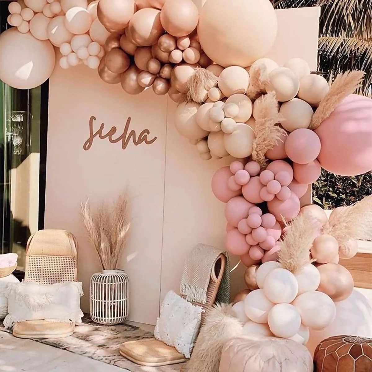 Beyondtrade 158Pcs Apricot Retro Pink Balloon Garland Kit Arch for Baby Shower Birthday Party Bac... | Walmart (US)