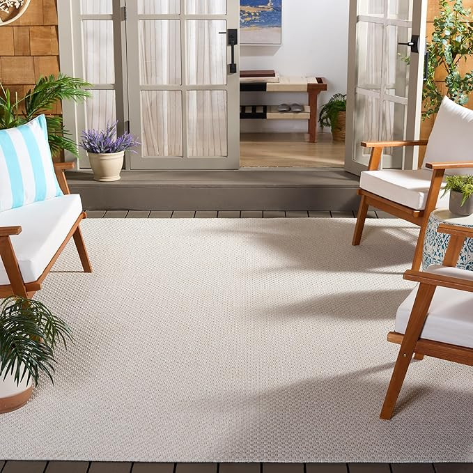 SAFAVIEH Washable Rug Outdoor Sisal All-Weather Collection - 8' x 10', Ivory, Non-Shedding & Easy... | Amazon (US)