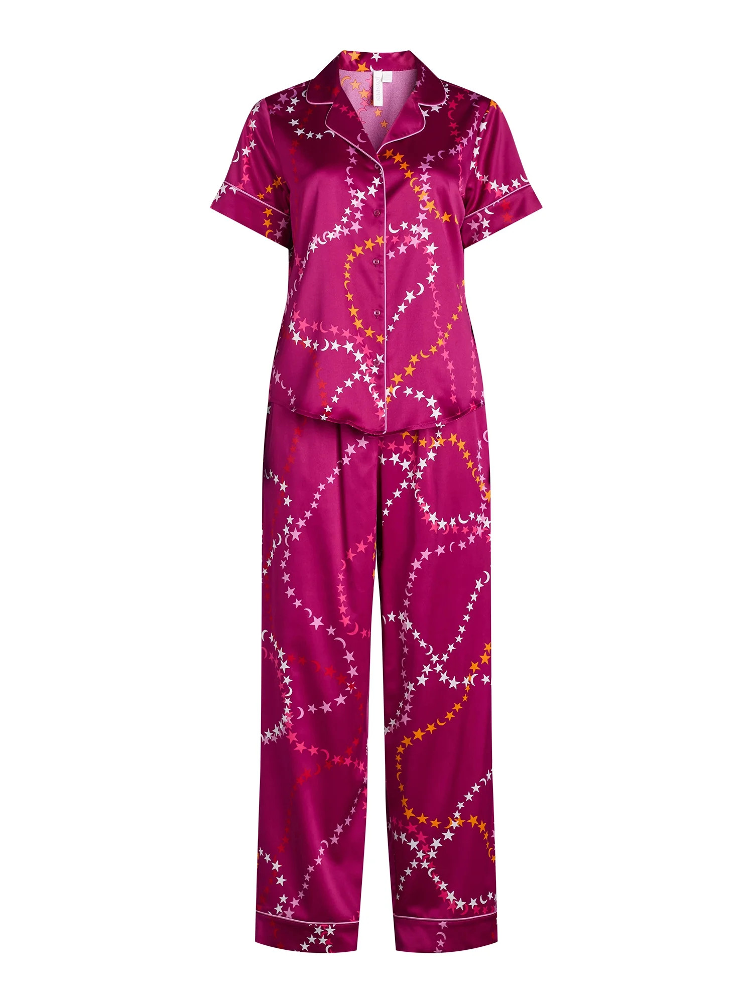 Joyspun Women’s Stretch Satin Pajama Set, Sizes XS to 3X | Walmart (US)