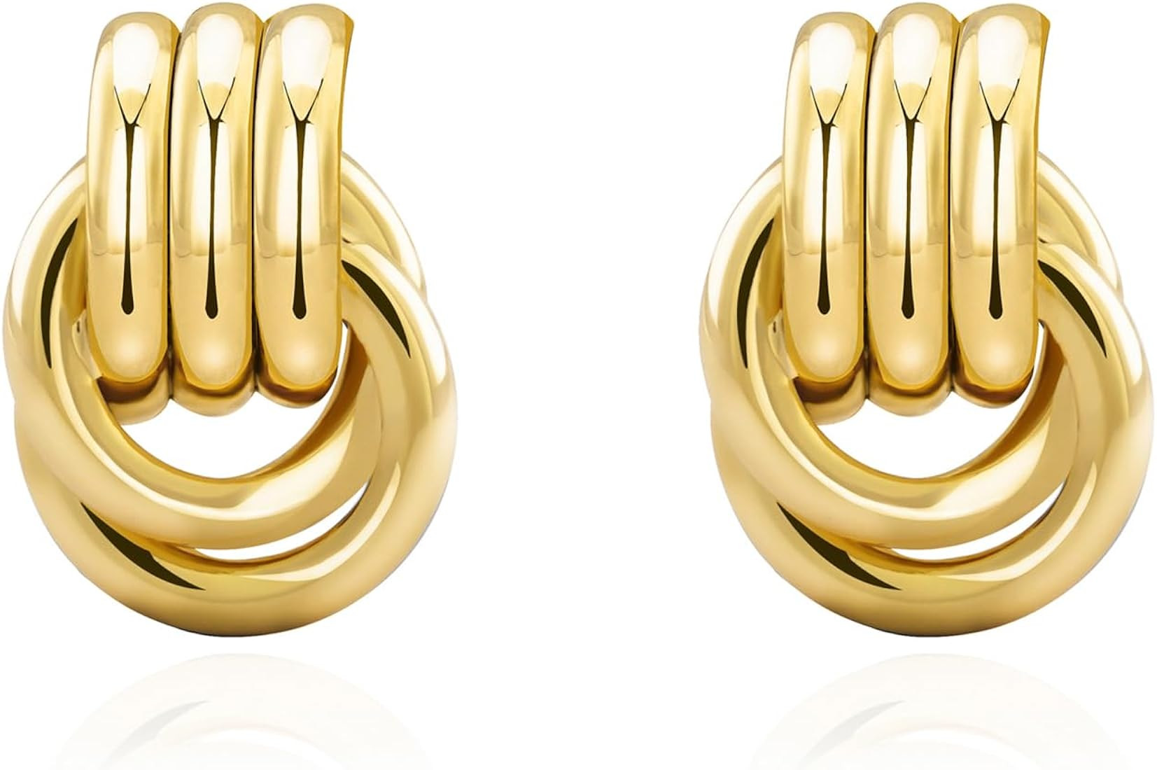 Chunky Small Knot Earrings Gold Silver Geometric Earrings for Women Dainty Gold and Silver Plated... | Amazon (US)