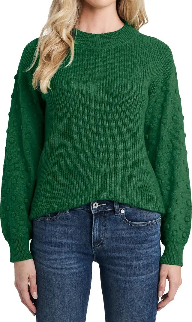 Puff Sleeve Bobble Ribbed Sweater | Nordstrom