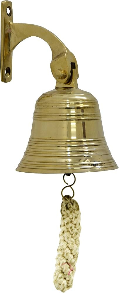 Brass Nautical Bell - Small Ship Bell for Sale, US Navy Style, Hanging Wall Mounted (3 Inch Dia) | Amazon (CA)