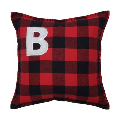 17"x17" Indoor Christmas Buffalo Plaid B Square 16.5-inch Throw Pillow  - Pillow Perfect | Target