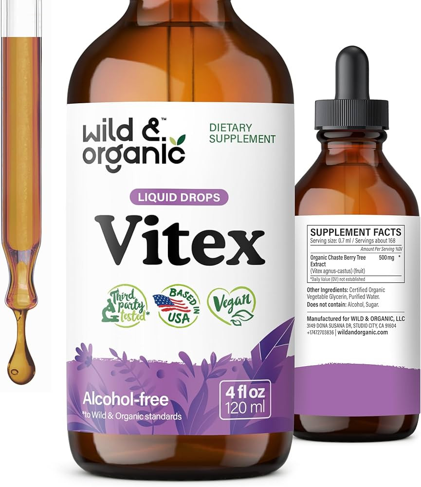 Wild & Organic Vitex Tincture - Vitex Chasteberry Supplement for Women - Liquid Chaste Tree Berry... | Amazon (US)