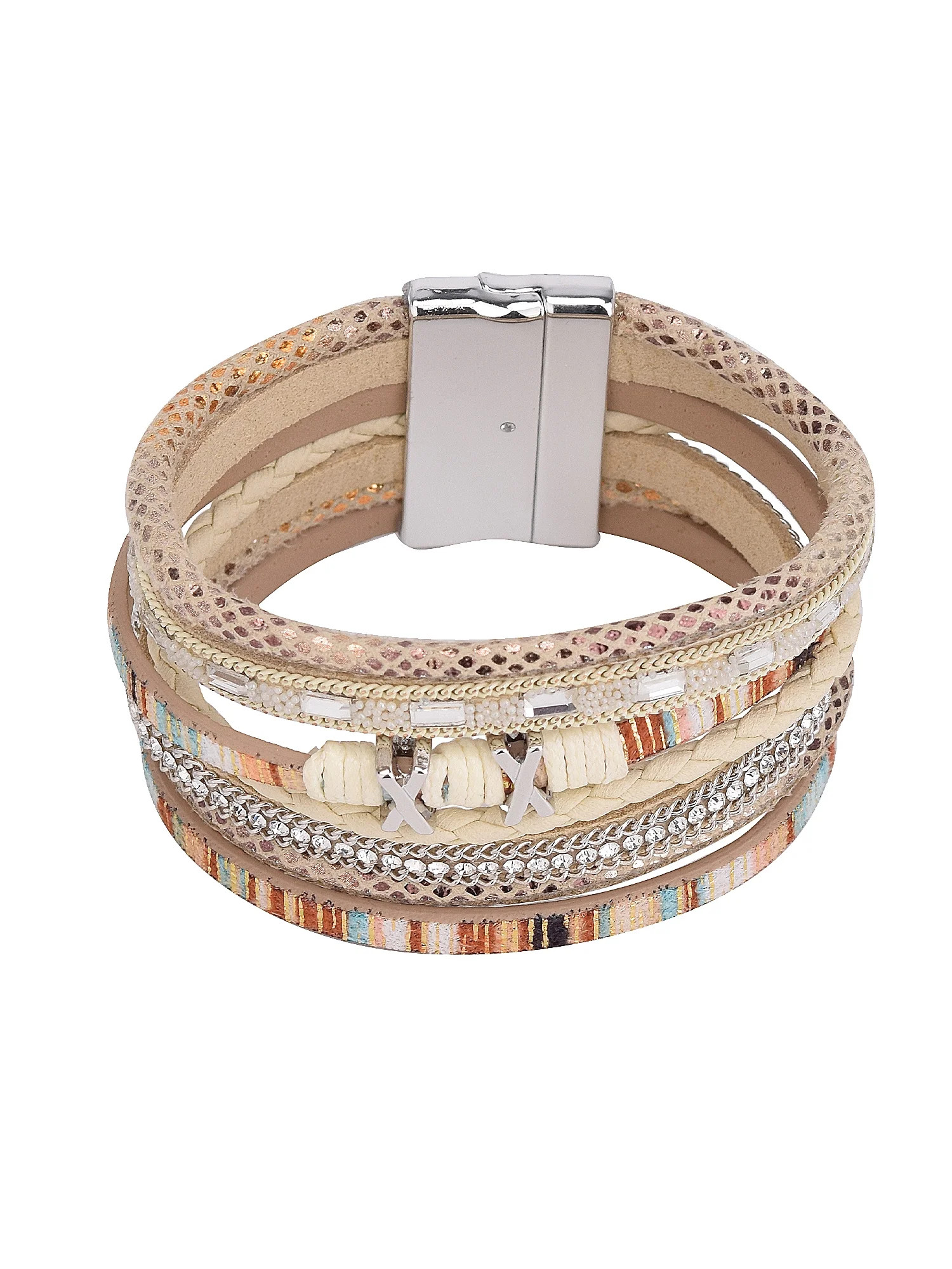 The Pioneer Woman - Women's Jewelry, Multi-Strand Faux Leather Magnetic Bracelet | Walmart (US)