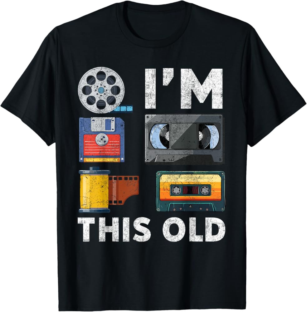 I'm This Old Retro Vintage Media Classic Technology T-Shirt | Amazon (US)