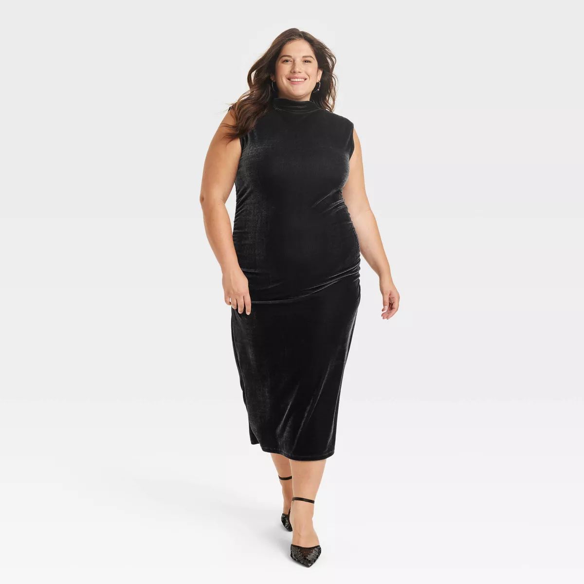 Women's Velour Side Ruched Drapery Bodycon Dress - A New Day™ | Target